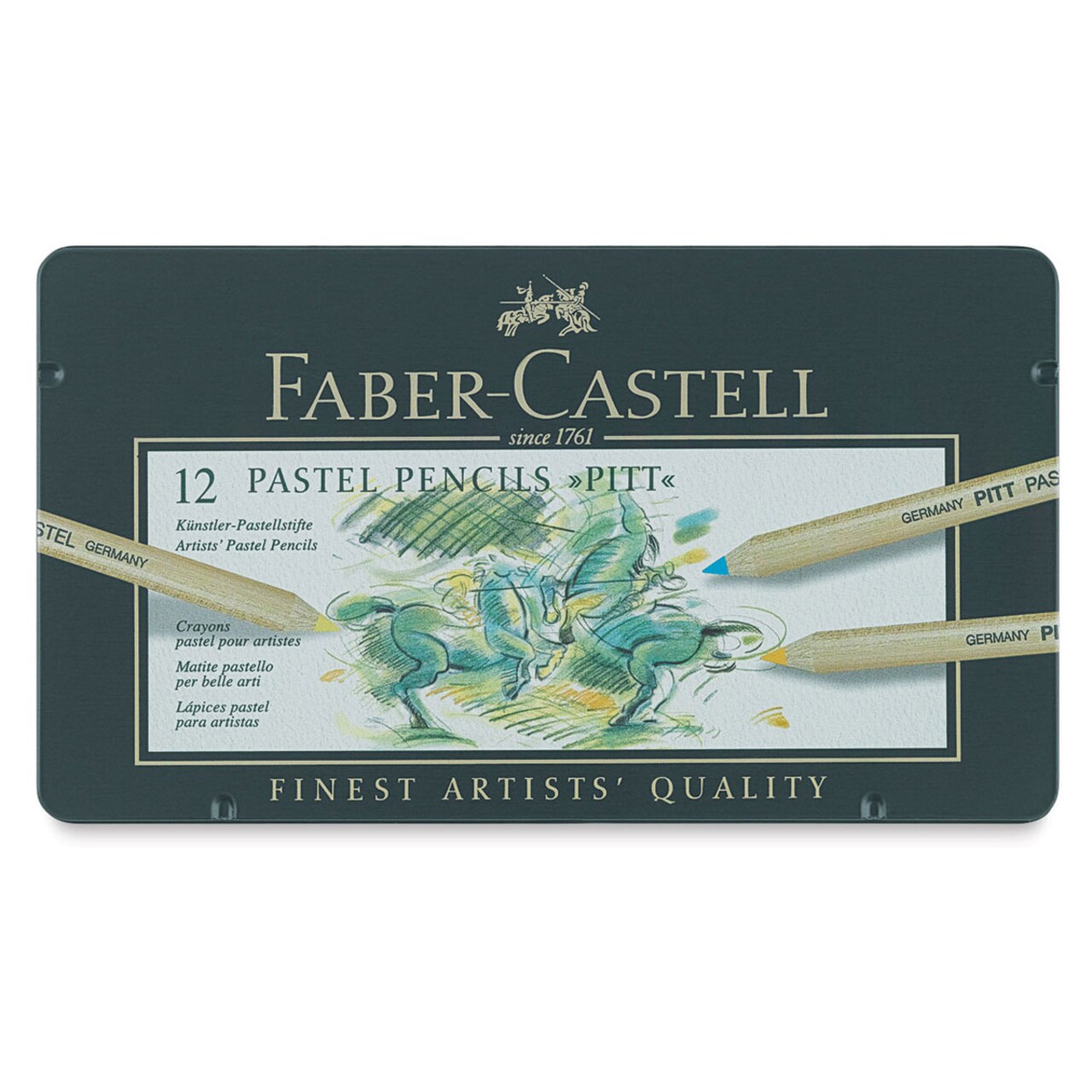 Faber-Castell Pitt Pastel Pencil Set - Set of 12, Tin Box, Assorted Colors